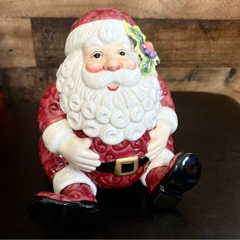 Fitz And Floyd Santa Candy Jar